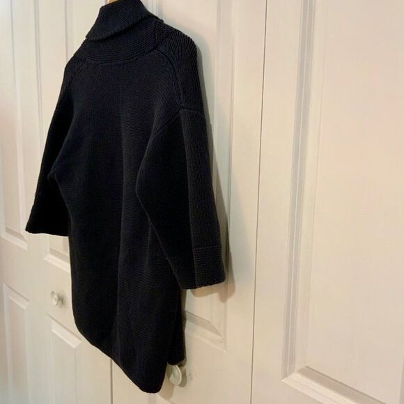 Gap Navy Blue Knit Open Cotton Blend Cardigan Elbow Sleeve Small - Picture 9 of 10